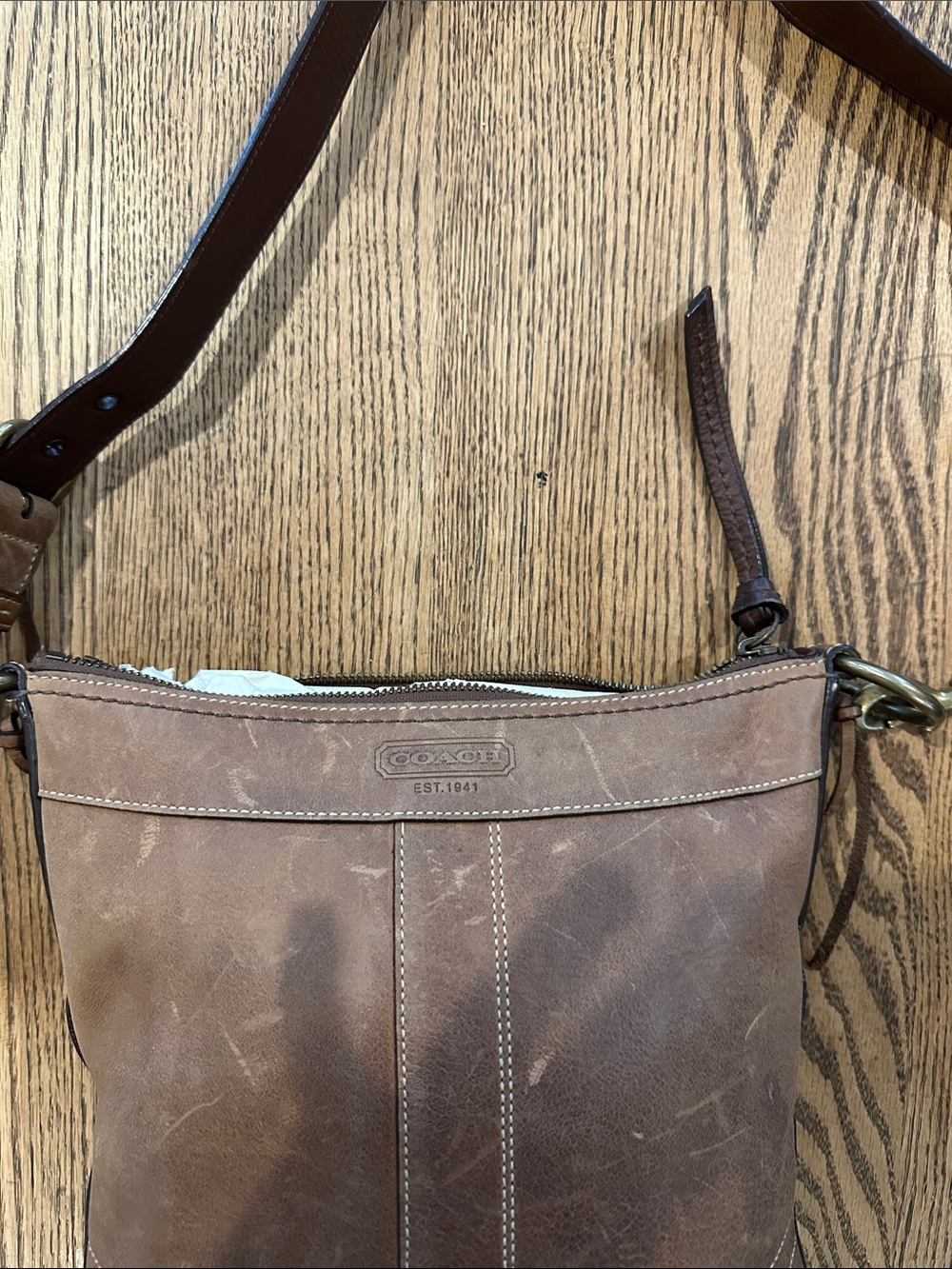Coach Brown Leather Crossbody Bag vintage